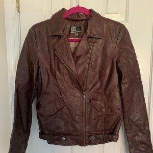 Faux leather bomber jacket